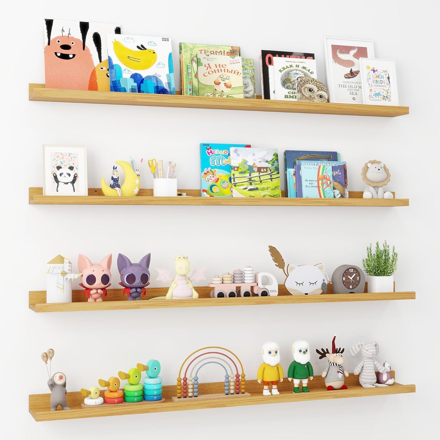 ShelfLoft 5.5 Inch Deep Picture Ledge Shelf Wall Display Floating Shelves with Lip