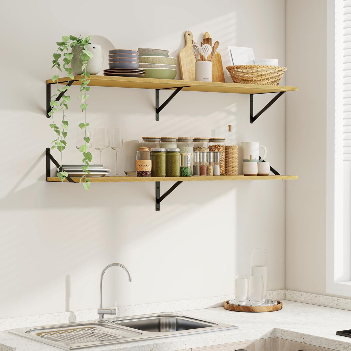 ShelfLoft 8 Inch Deep Floating Shelves for Wall