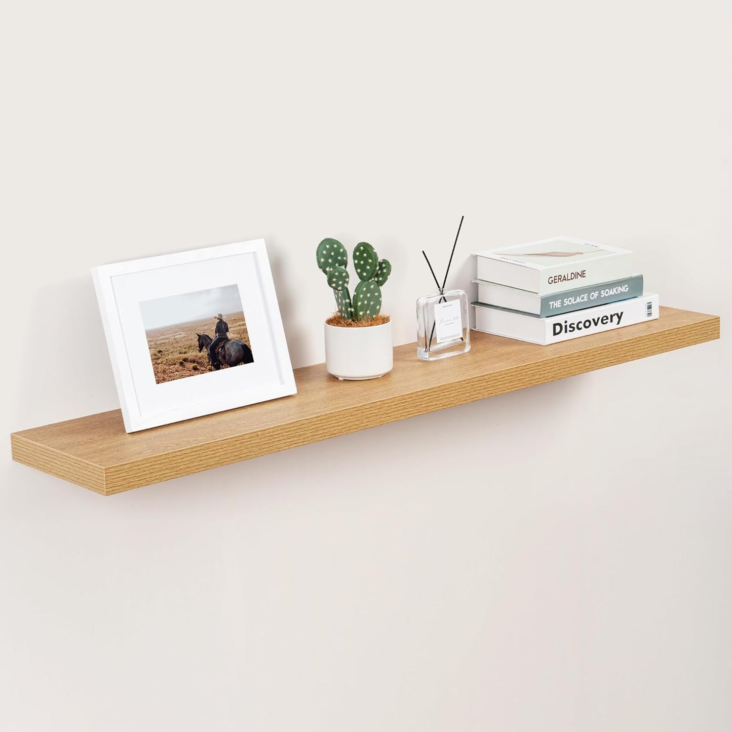 ShelfLoft 48" Wide x 9.3" Deep Floating Shelves for Wall Storage,Oak-1 Pack