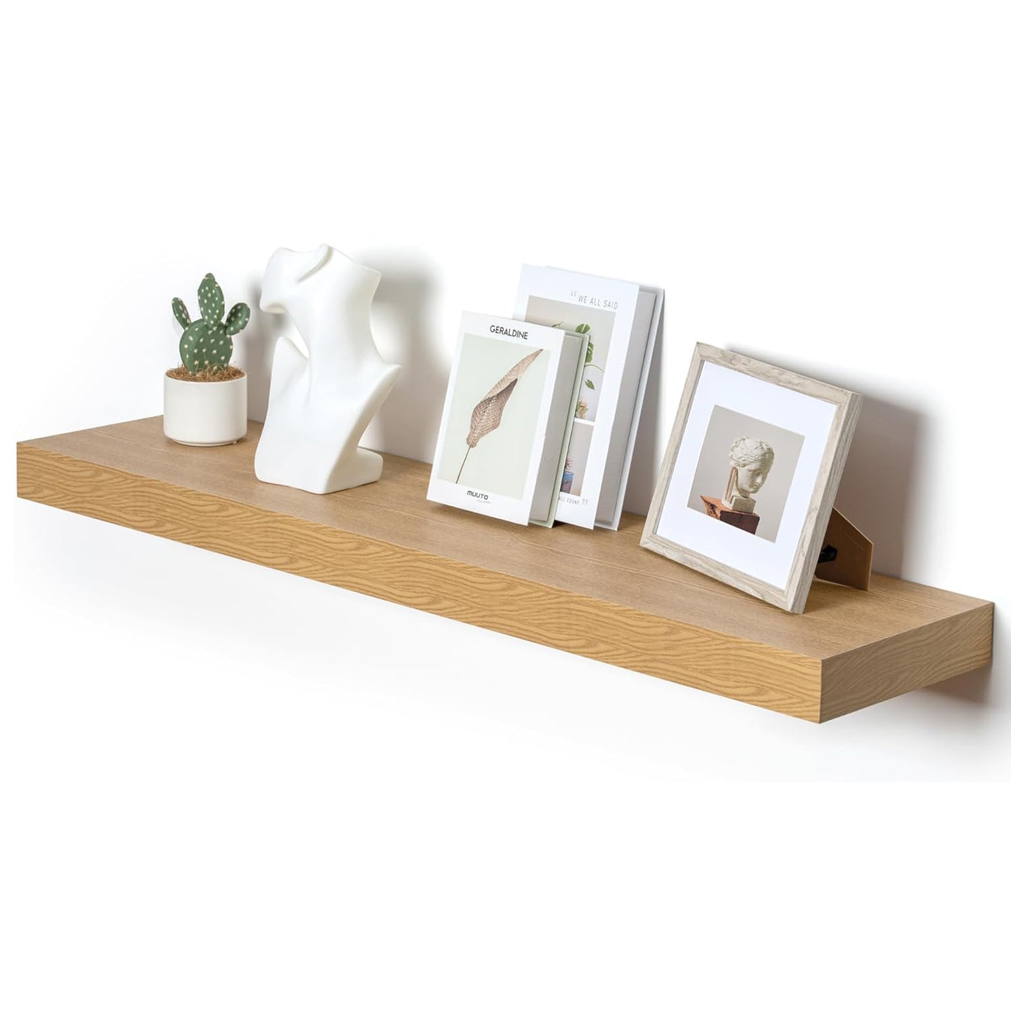 ShelfLoft 11.6"D x 2"H Oak Floating Shelves for Wall Storage