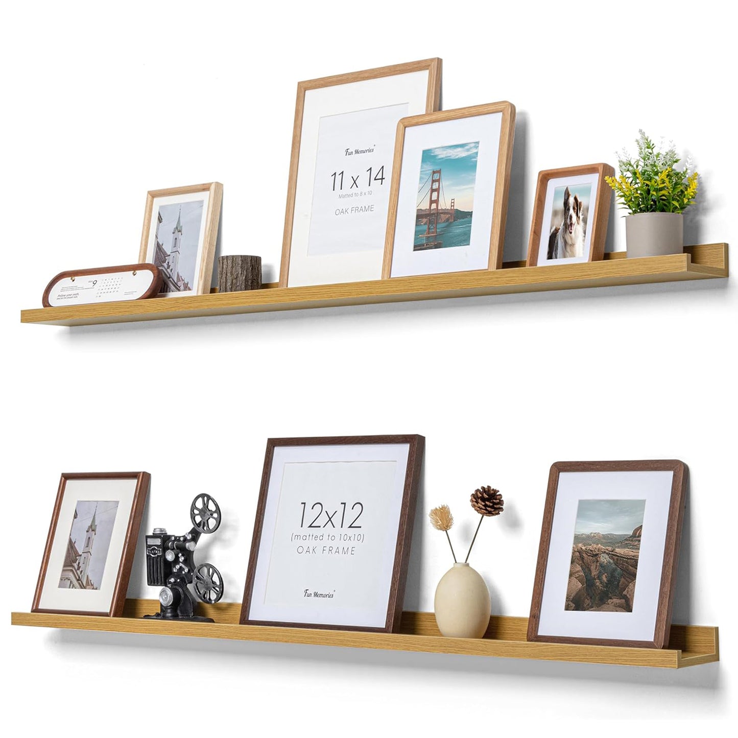 ShelfLoft 4.7 Inch Deep Picture Ledge Shelf Floating Shelves,Set of 4