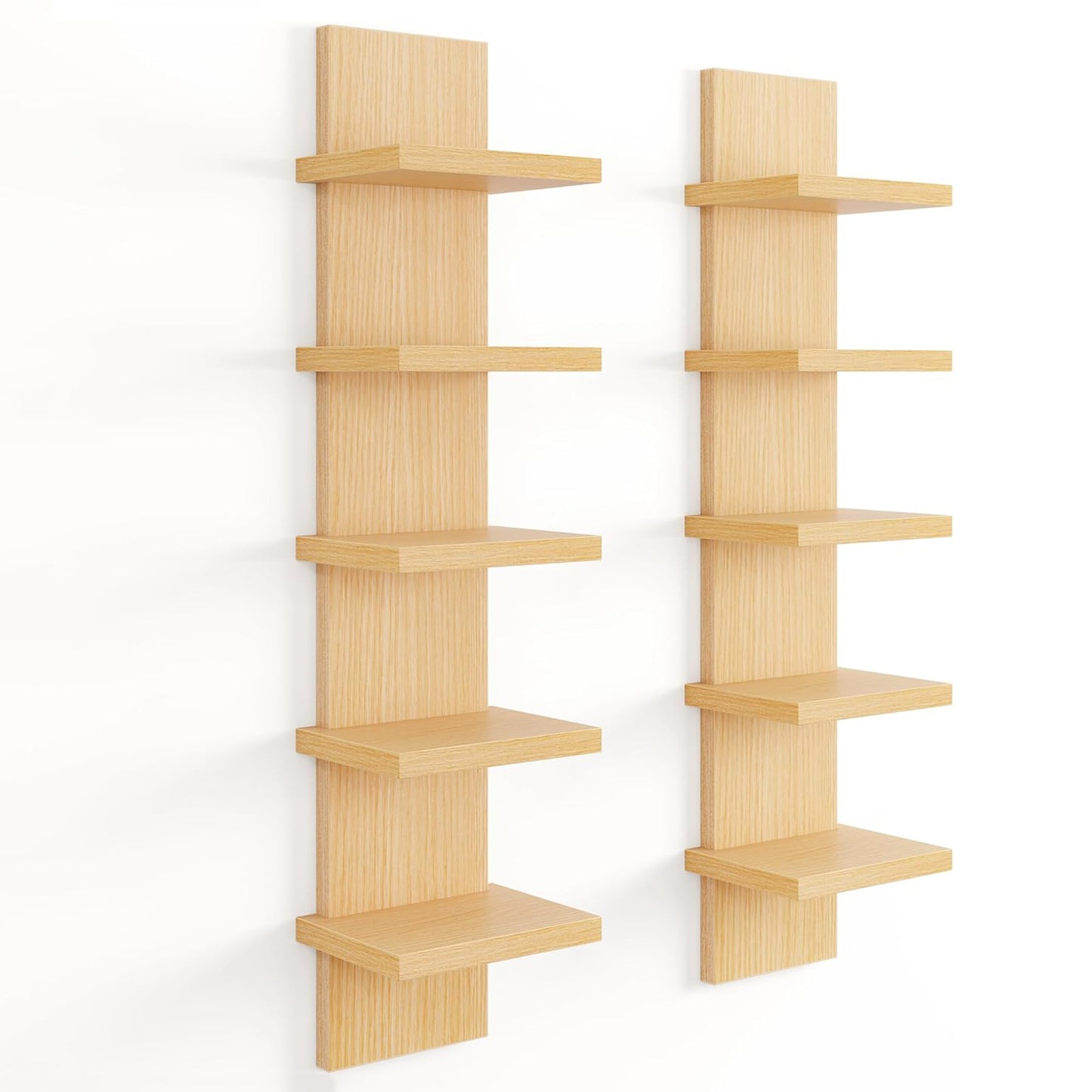 ShelfLoft 5 Tier 5.5" Deep Floating Storage Wall Shelf Unit