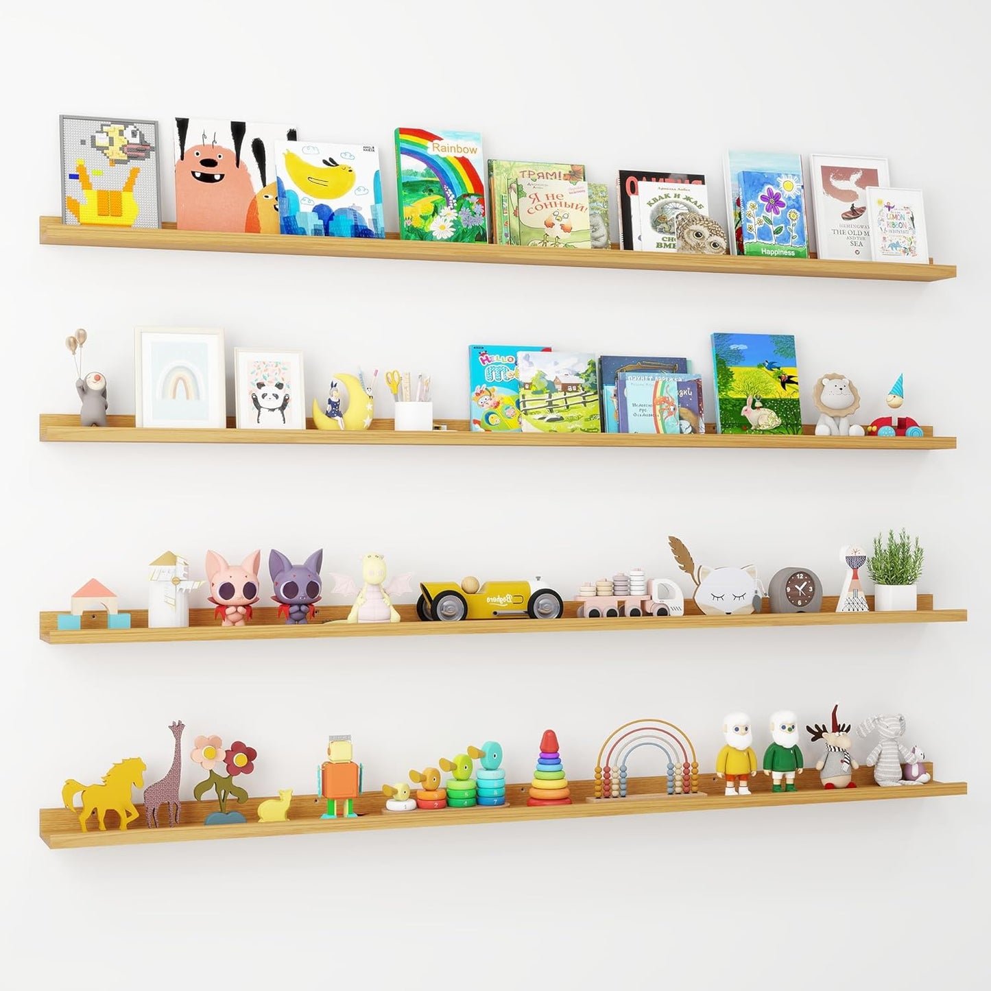 ShelfLoft 5.5 Inch Deep Picture Ledge Shelf Wall Display Floating Shelves with Lip