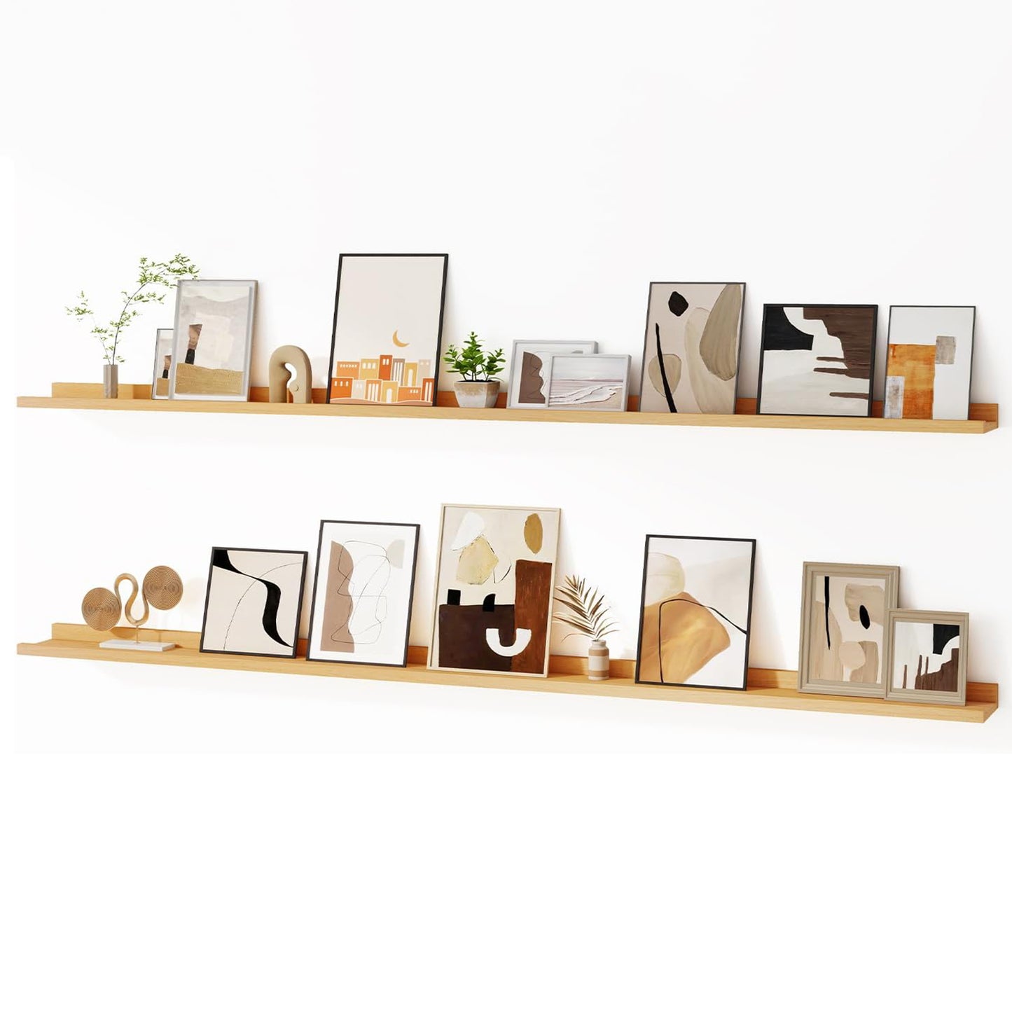 ShelfLoft 3.5 Inch Deep Picture Ledge Shelf Wall Display Floating Shelves,Set of 2