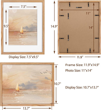 ShelfLoft 20 Sizes Wood Picture Frame, Home Decor Wall Hanging Photo Frame