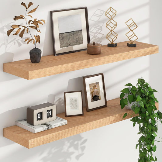 ShelfLoft 8 Inch Deep USA-Sourced Wood Floating Shelves for Wall