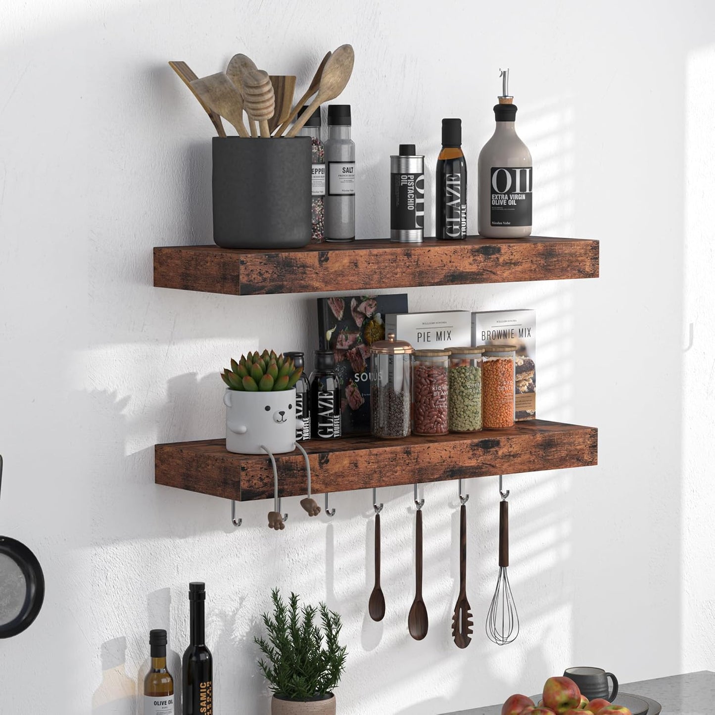 ShelfLoft 12 Inch Deep Farmhouse Wall Mounted Display Floating Shelves