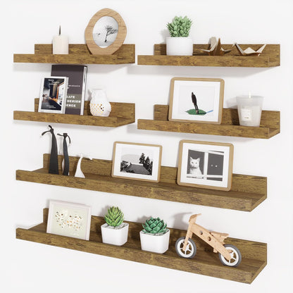 ShelfLoft 5.4 Inch Deep Picture Ledge Shelf Floating Wall Storage Shelves, Set of 6
