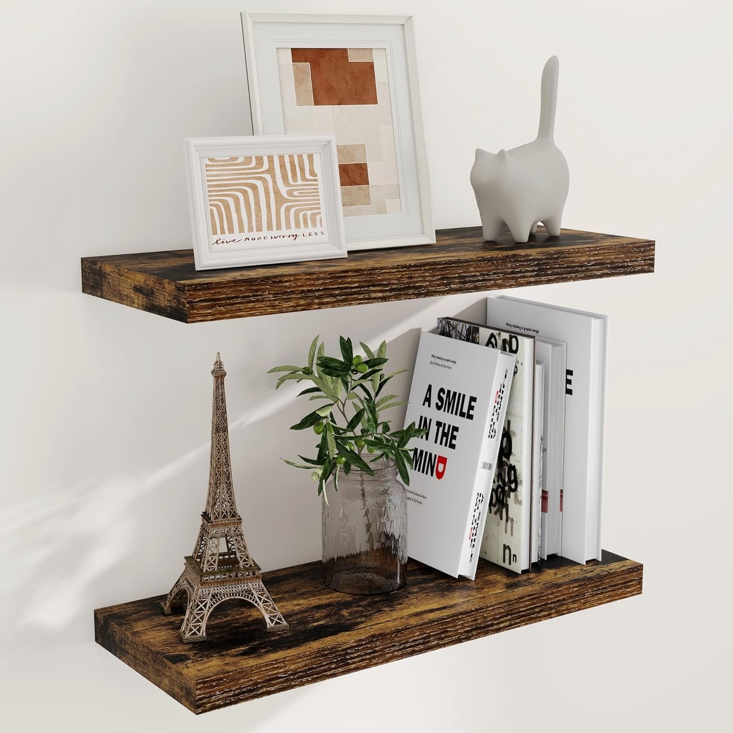 ShelfLoft 9.3 Inch Deep Floating Wall Shelves