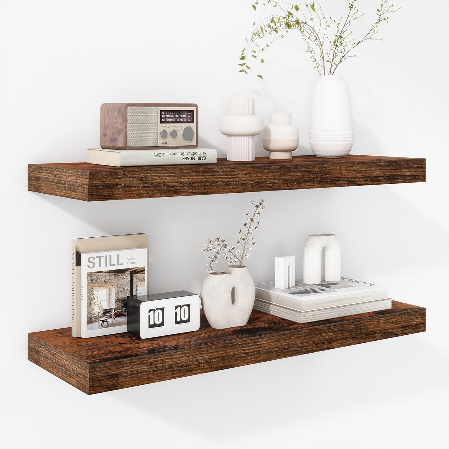 ShelfLoft 12 Inch Deep Farmhouse Wall Mounted Display Floating Shelves