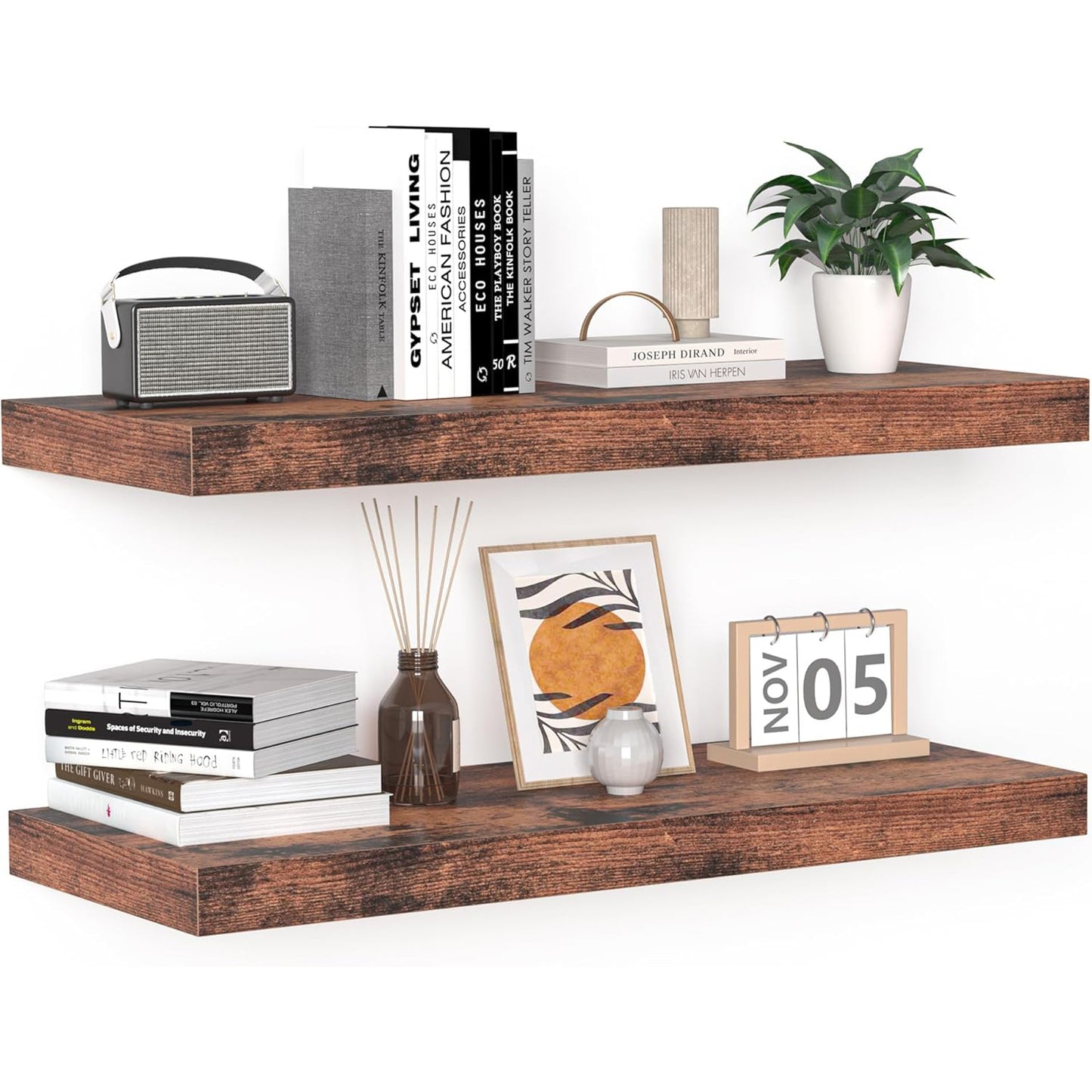 ShelfLoft 12 Inch Deep Farmhouse Wall Mounted Display Floating Shelves