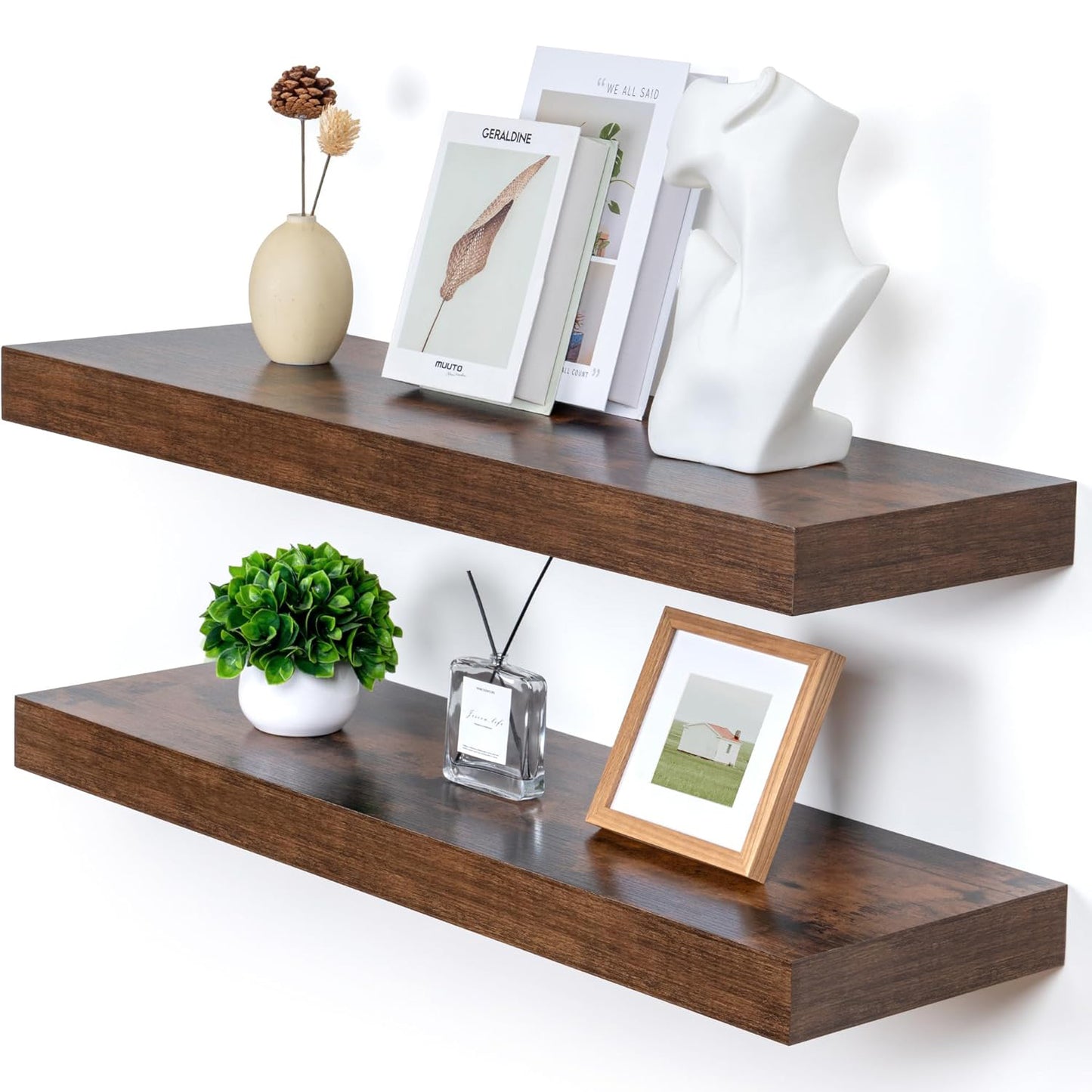 ShelfLoft 36" Wide x 11.6" Deep Floating Shelves for Wall Storage