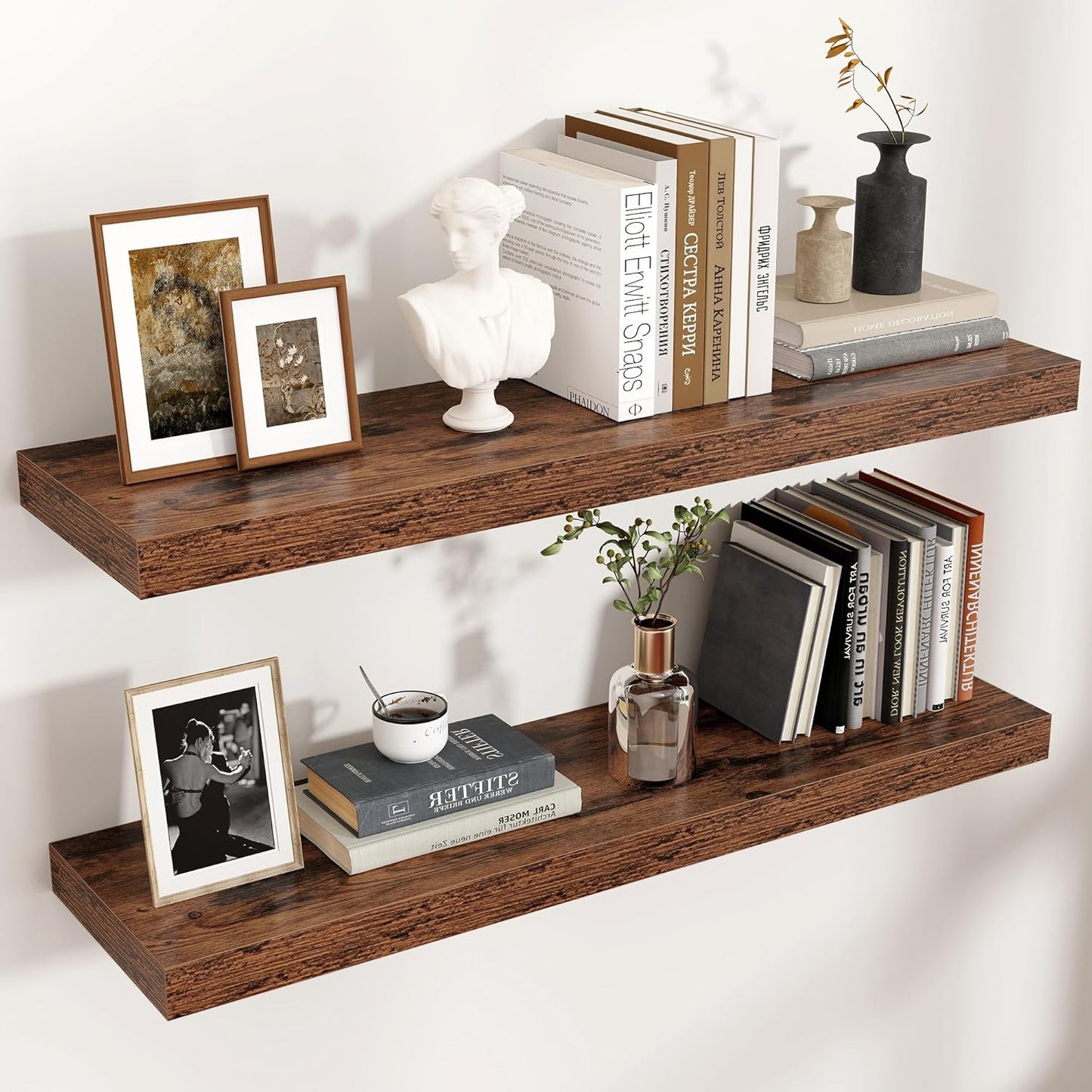 Shelfloft 9.3 Inch Deep Floating Shelves Large Wall Mounted Shelves with Invisible Brackets