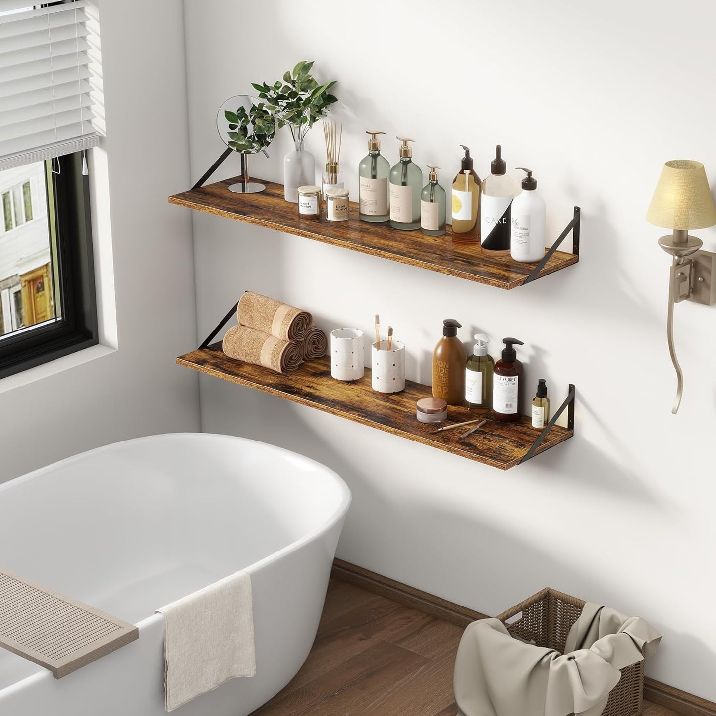 ShelfLoft 12 Inch Deep Wall Display&Storage Floating Shelves with Visible Brackets