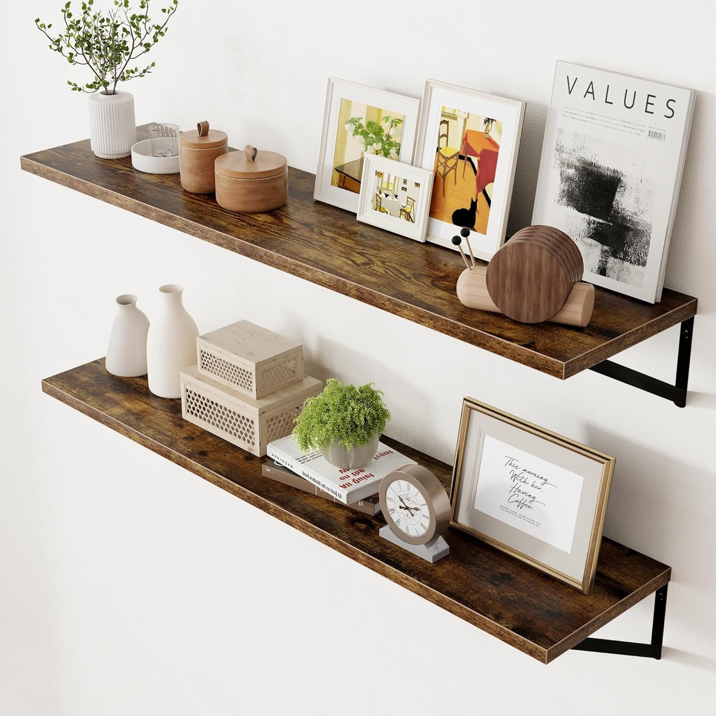 ShelfLoft 8 Inch Deep Wall Mounted Floating Shelves