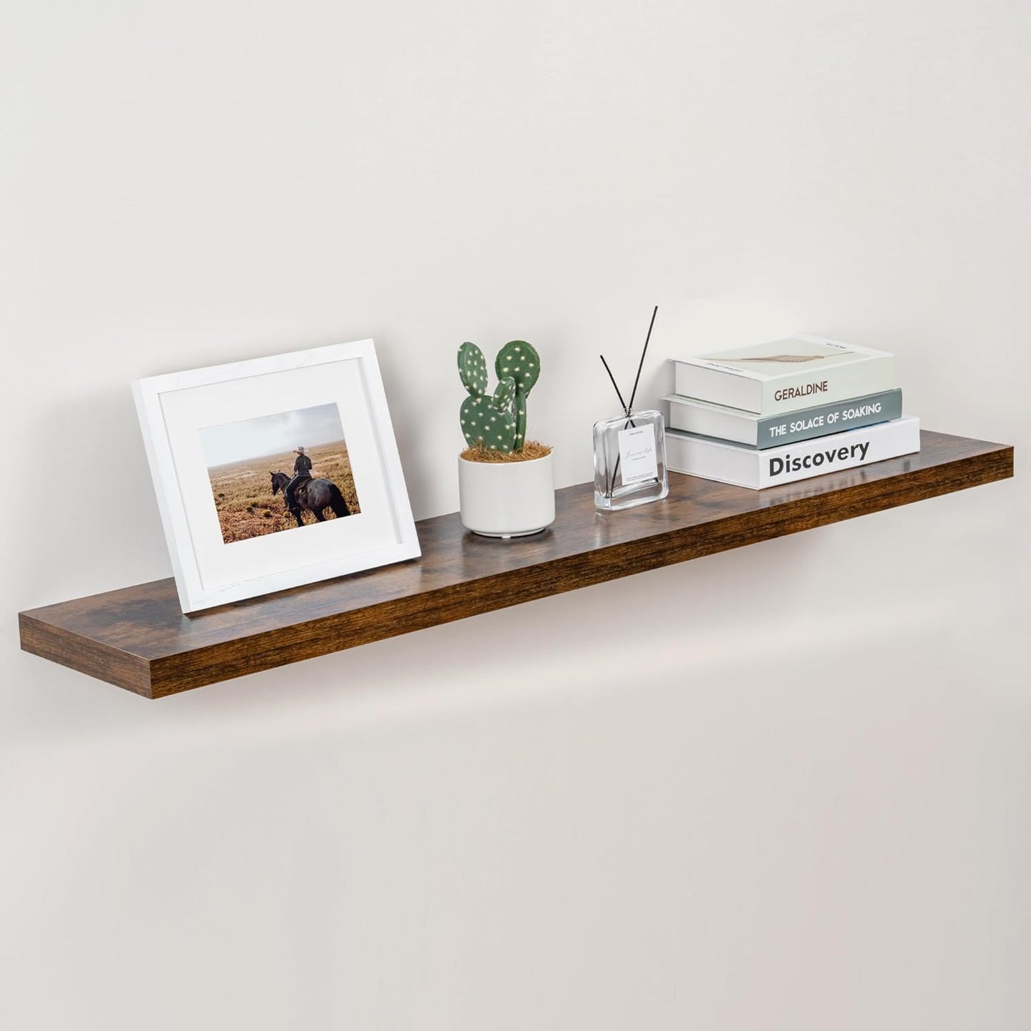 ShelfLoft 48" Wide x 9.3" Deep Floating Shelves for Wall Storage,Rustic Brown-1 Pack