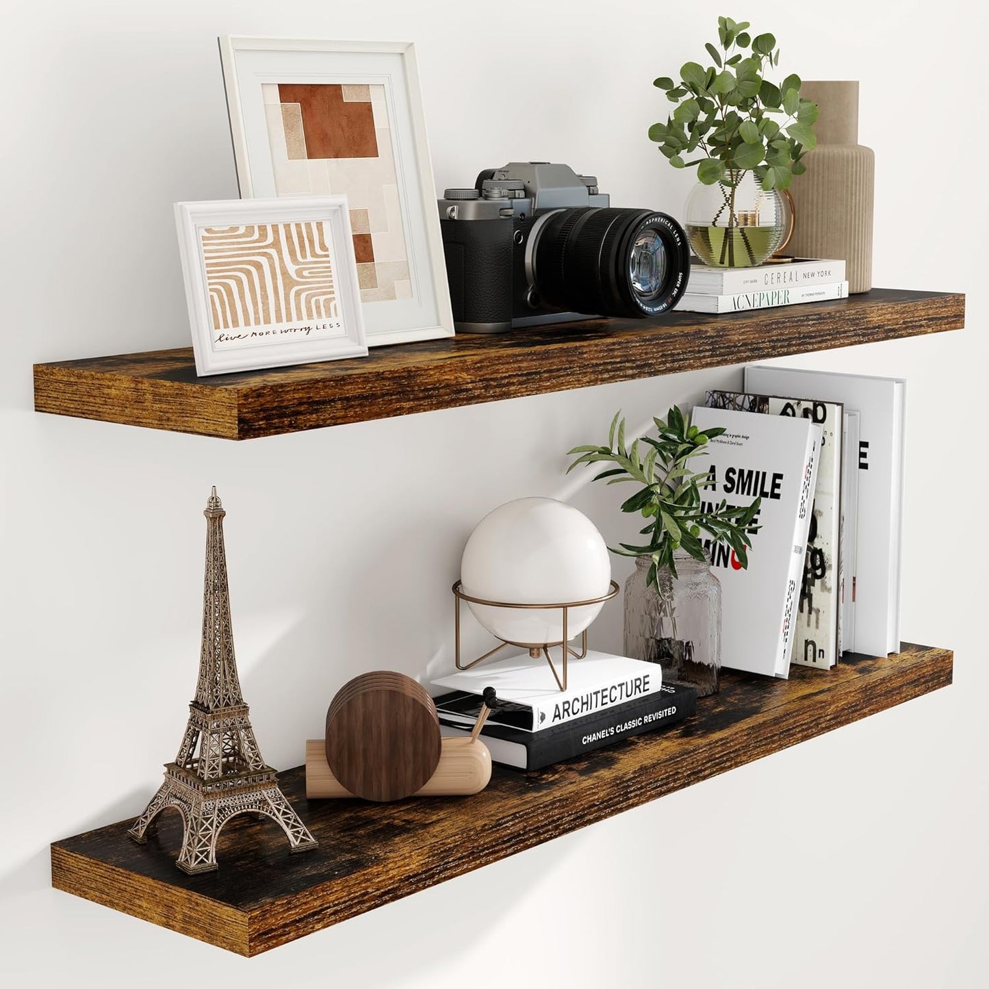 ShelfLoft 9.3 Inch Deep Floating Wall Shelves