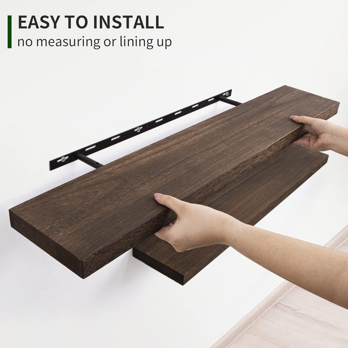 ShelfLoft 48" Wide x 6.8" Deep Natural Paulownia Wood Floating Shelves, 2 Pack