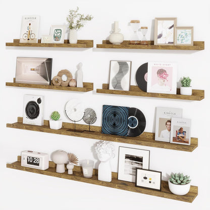 ShelfLoft 5.4 Inch Deep Picture Ledge Shelf Floating Wall Storage Shelves, Set of 6