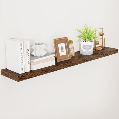 ShelfLoft 55" Wide x 9.3" Deep Floating Shelves for Wall Storage,Rustic Brown-1 Pack