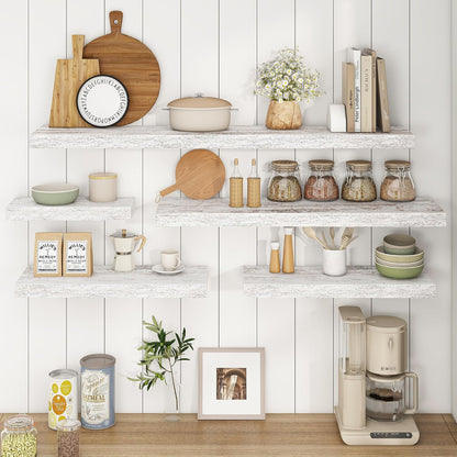 ShelfLoft 9"D x 1.6"H Rustic Grey Wall Storage Floating Shelves