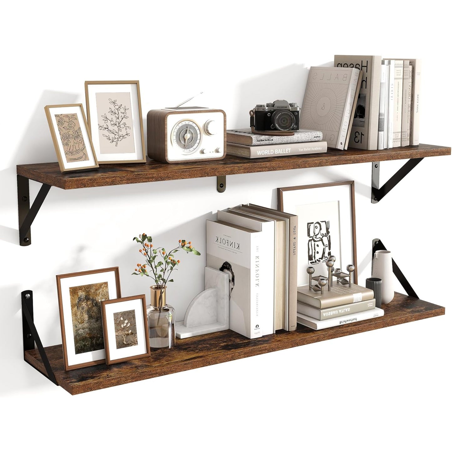 ShelfLoft 31.5" Wide x 8" Deep Wall Mounted Floating Shelves, 2 Pack