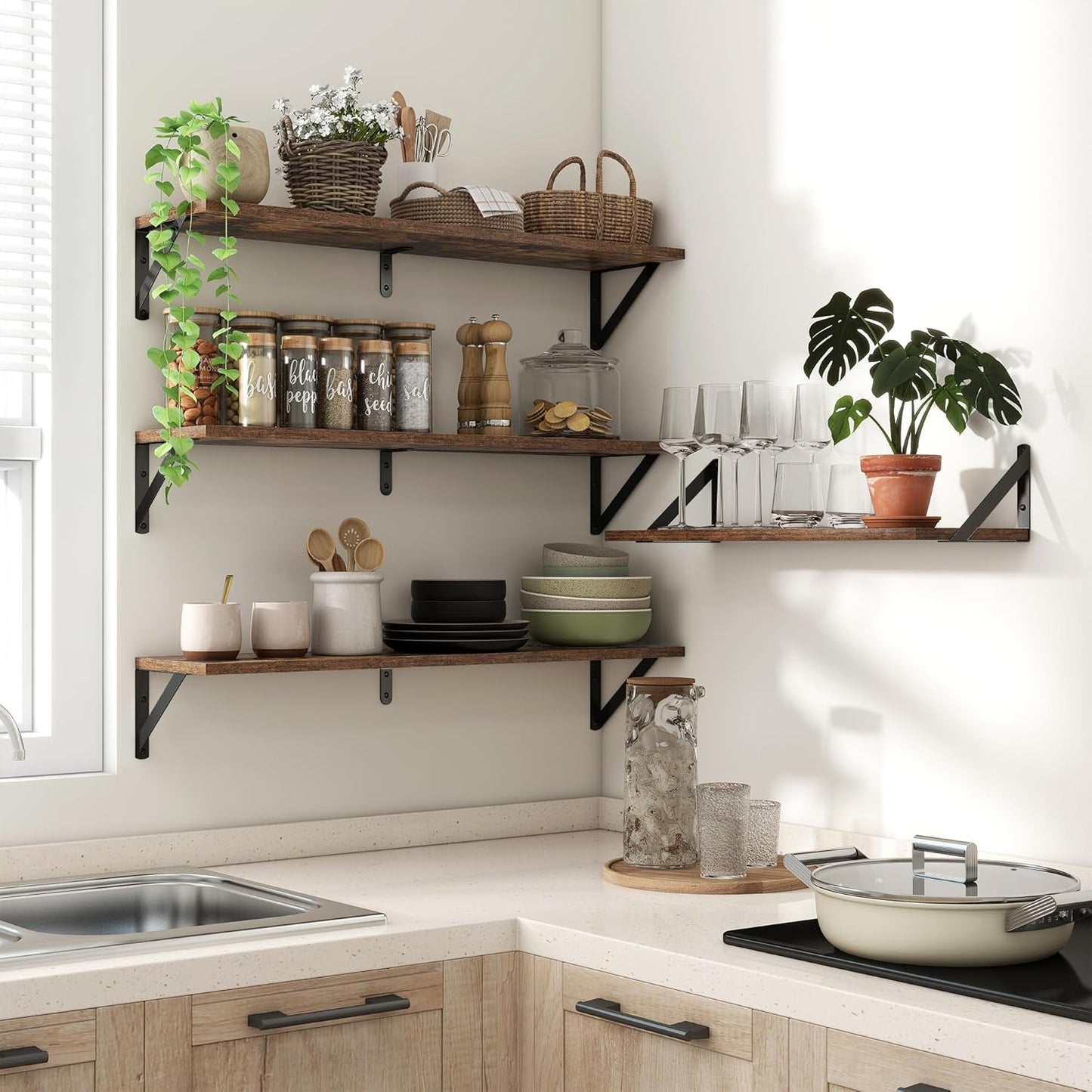 ShelfLoft 31.5" Wide x 8" Deep Wall Mounted Floating Shelves, 2 Pack