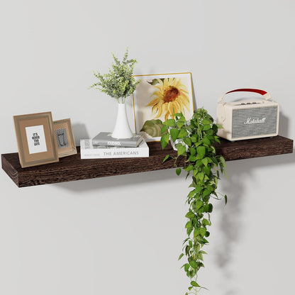 ShelfLoft 8 Inch Deep Rustic Solid Wood Floating Shelves for Wall Storage