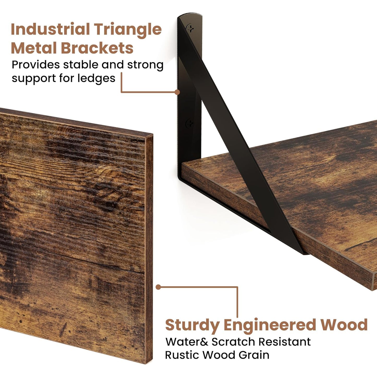 ShelfLoft 39.4" Wide x 8" Deep Wall Mounted Floating Shelves, 2 Pack