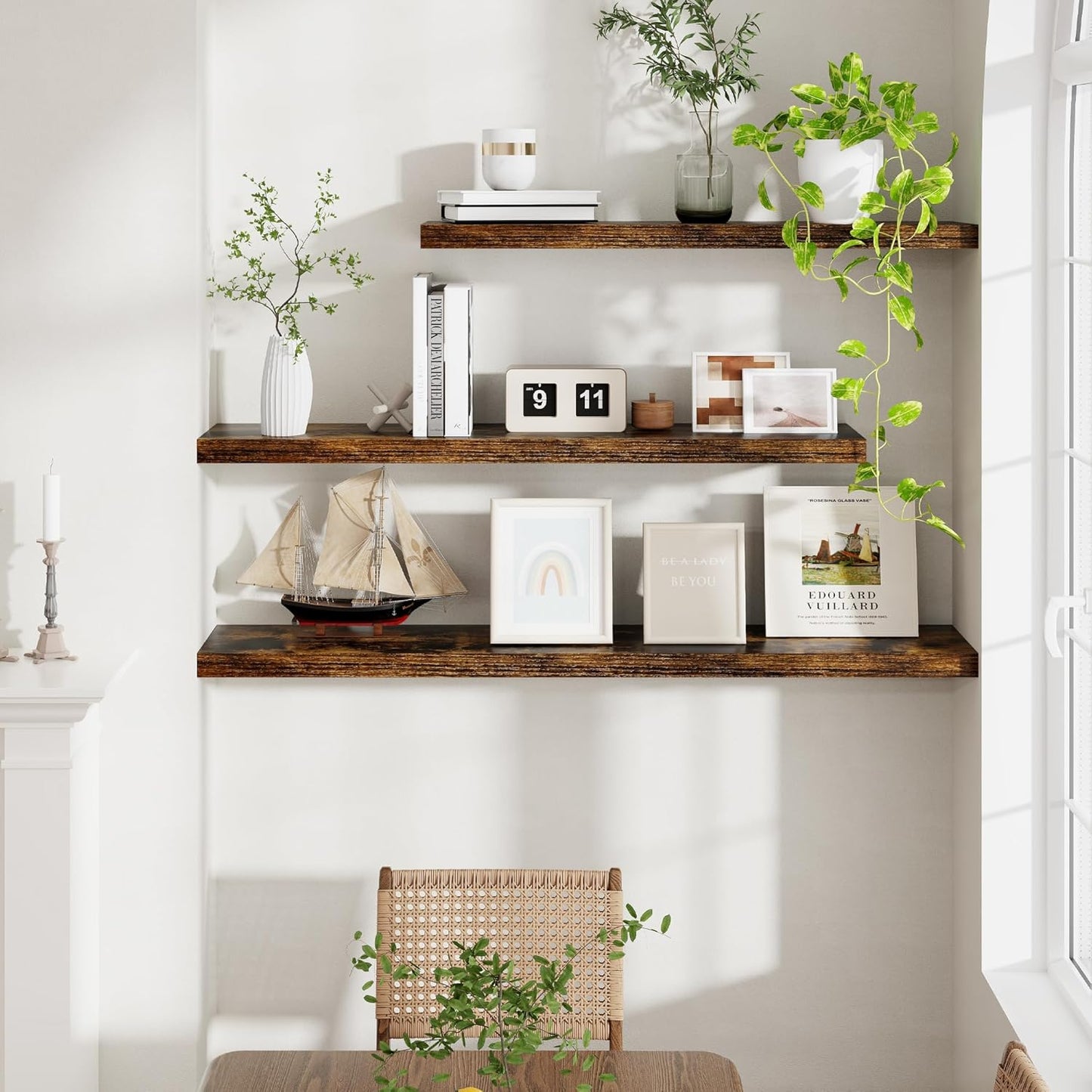 ShelfLoft 9.3 Inch Deep Floating Wall Shelves