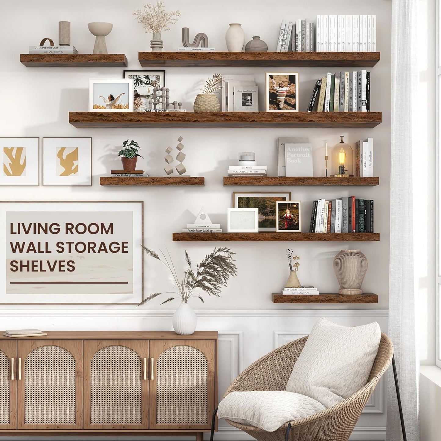 ShelfLoft 9 Inch Deep Floating Shelves for Wall Storage