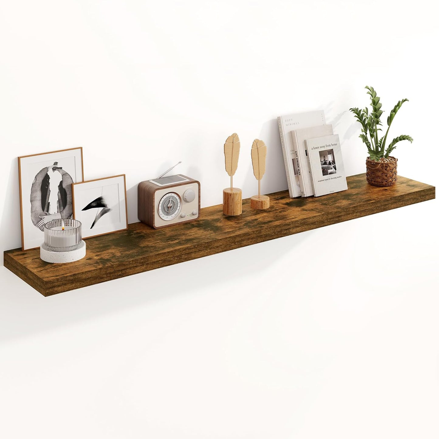 ShelfLoft 8 Inch Deep Farmhouse Rustic Wood Wall Floating Shelves