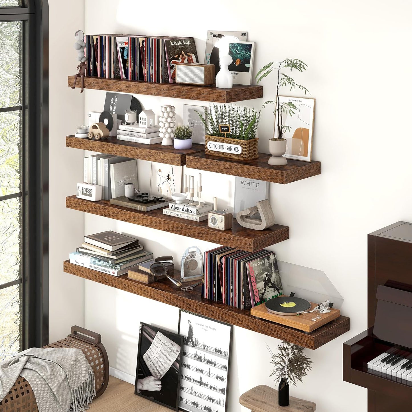 Shelfloft 9.3 Inch Deep Floating Shelves Large Wall Mounted Shelves with Invisible Brackets