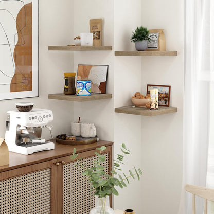 Shelfloft 3-Piece 7.5 Inch Square Floating Cornor Shelves for Small Space Storage