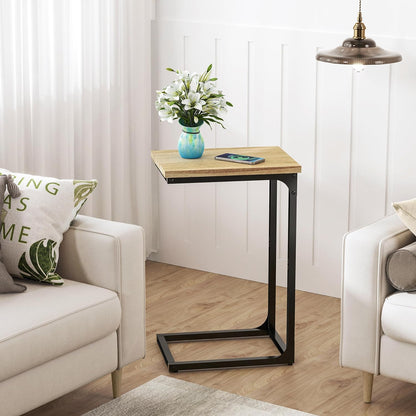 C-Shape End Table Narrow Side Sofa Table