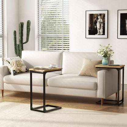 C-Shape End Table Narrow Side Sofa Table