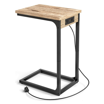 C-Shape End Table Narrow Side Sofa Table