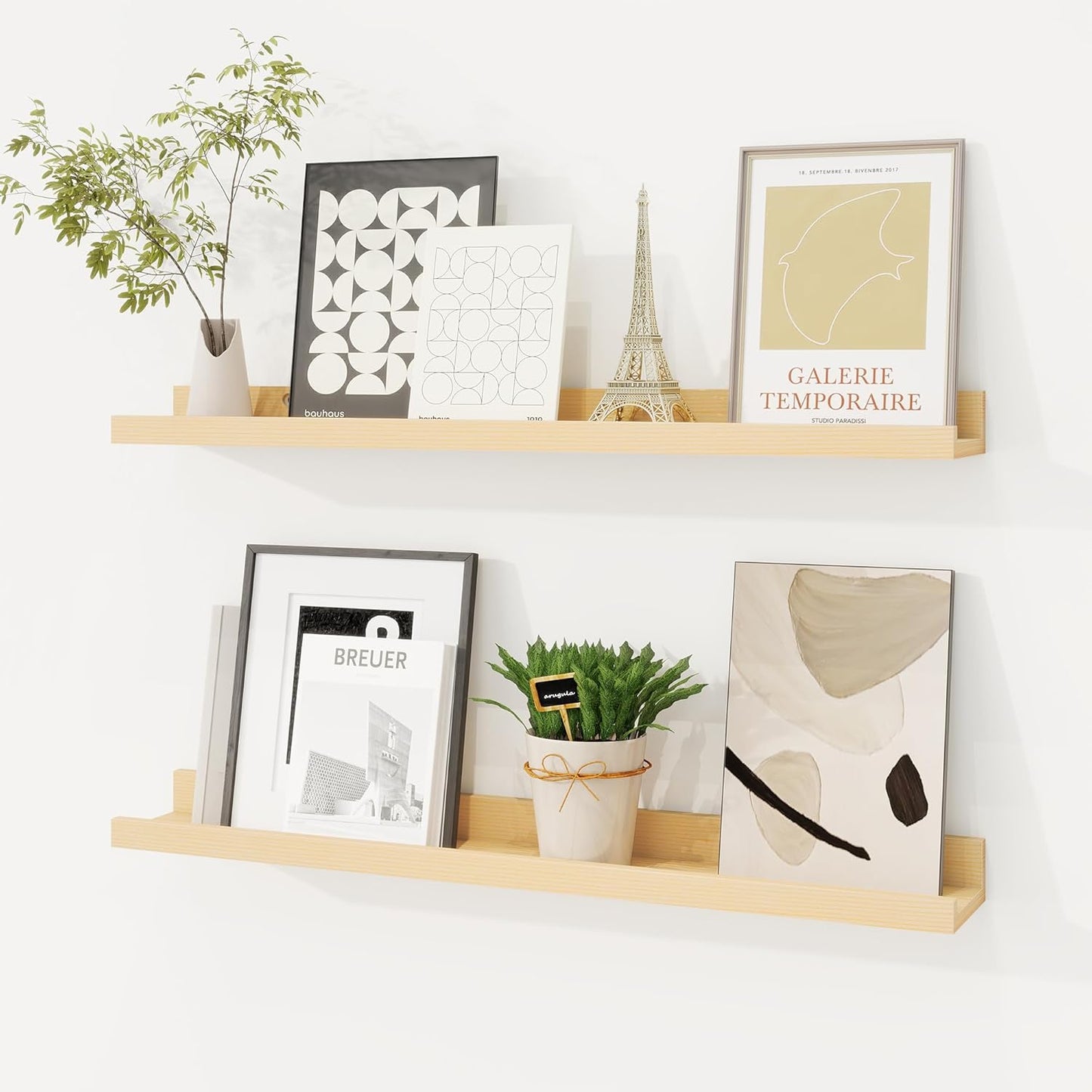 Shelfloft 3.5 Inch Deep Picture Ledge Shelf Solid Wood Wall Shelves