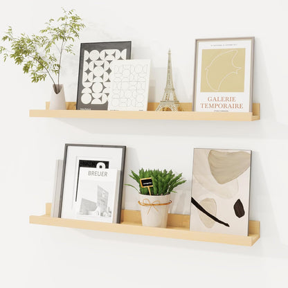 Shelfloft 3.5 Inch Deep Picture Ledge Shelf Solid Wood Wall Shelves