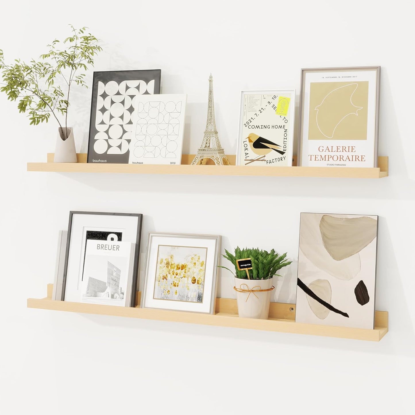 Shelfloft 3.5 Inch Deep Picture Ledge Shelf Solid Wood Wall Shelves