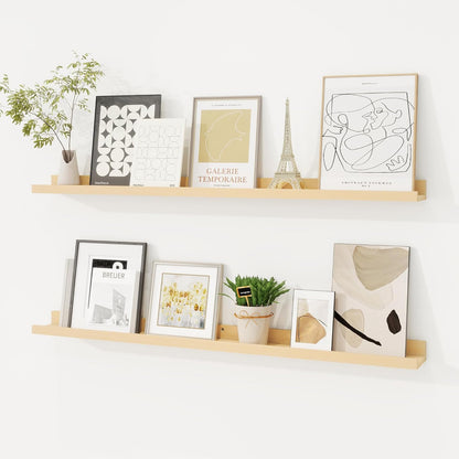 Shelfloft 3.5 Inch Deep Picture Ledge Shelf Solid Wood Wall Shelves