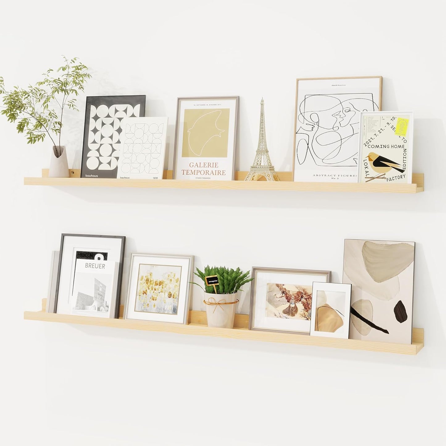 Shelfloft 3.5 Inch Deep Picture Ledge Shelf Solid Wood Wall Shelves