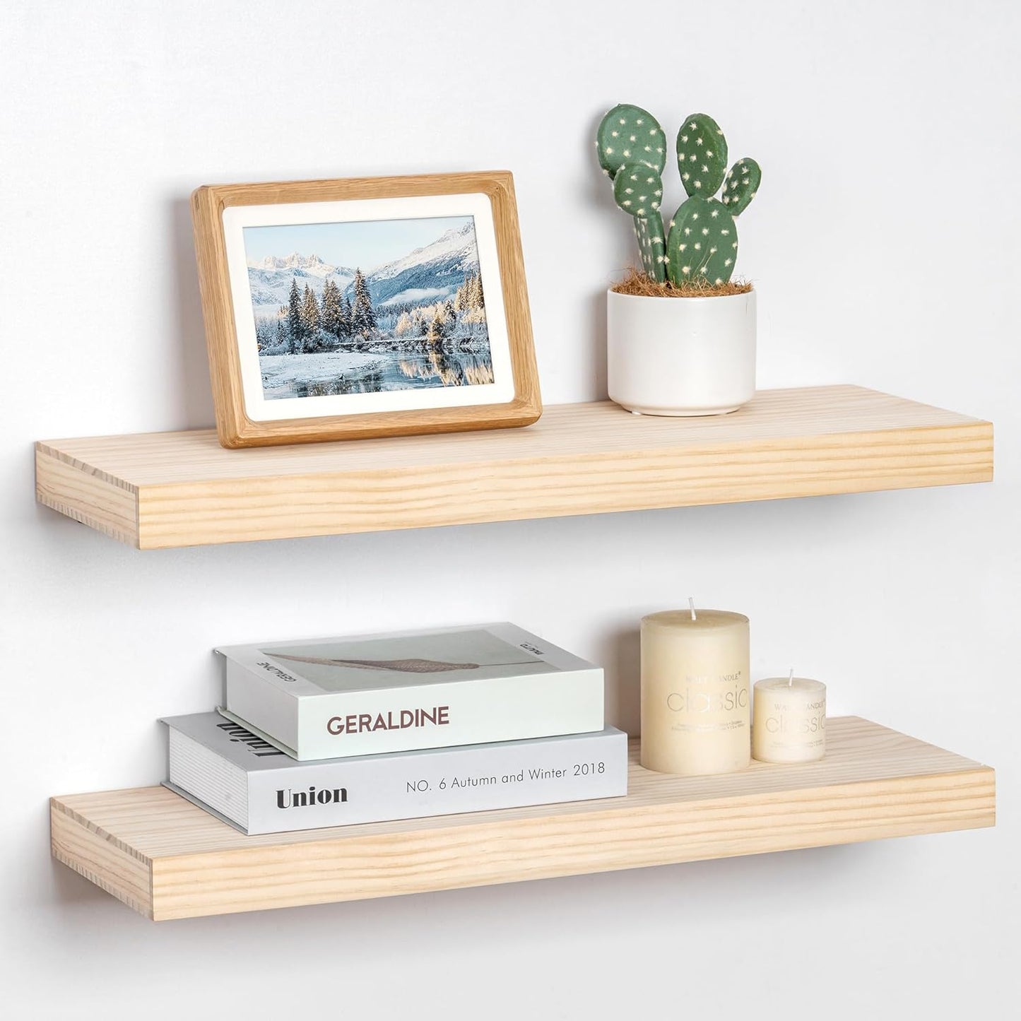 ShelfLoft 8"D x 1.6"H Unfinished DIY Wall Storage Floating Shelves