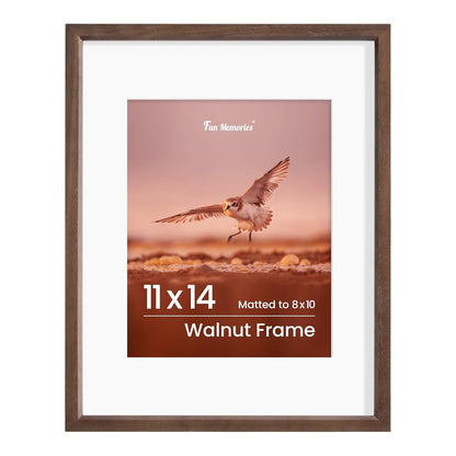 Shelfloft 15 Sizes Walnut Wooden Poster Frames Picture Frame for Wall with Tempered Glass