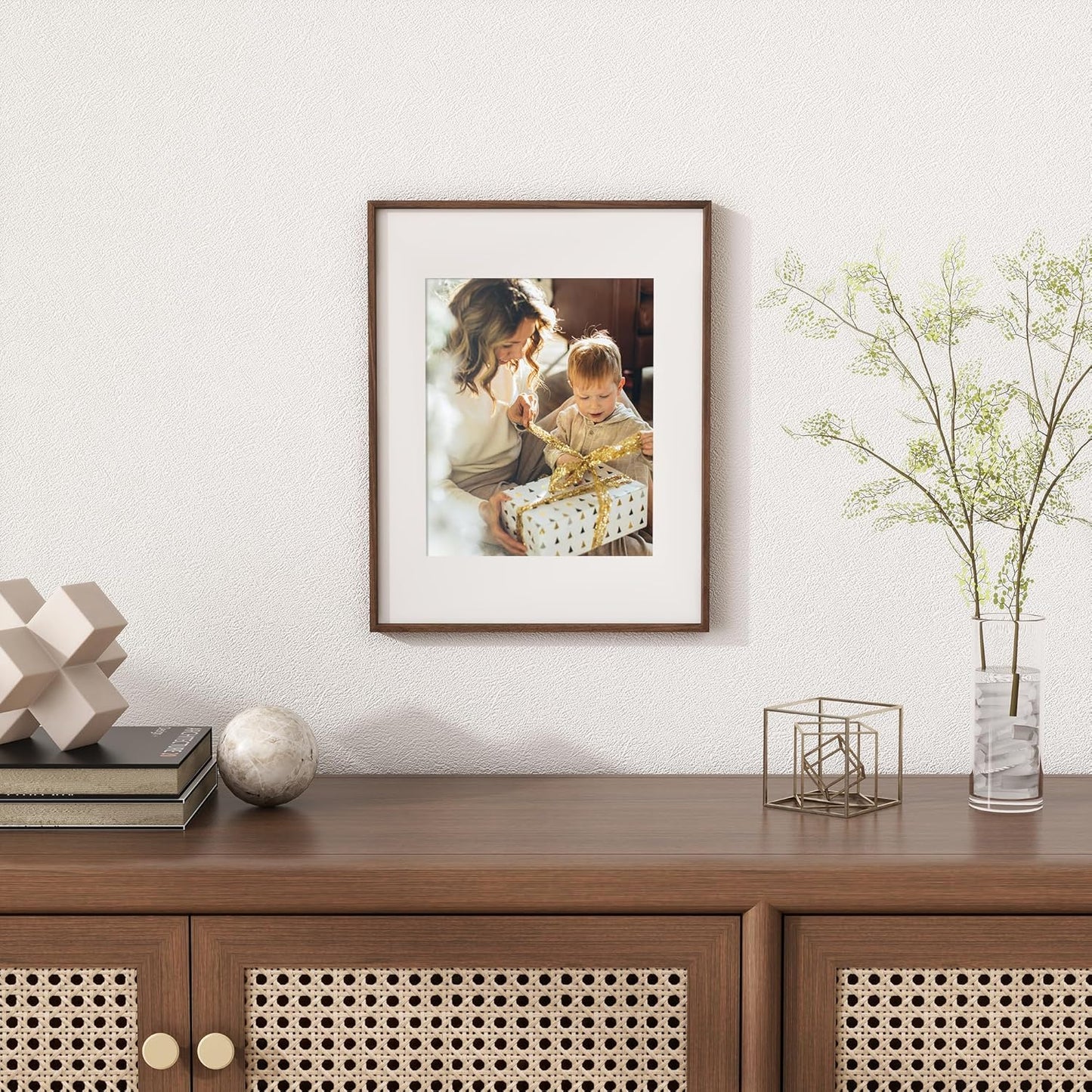 Shelfloft 15 Sizes Walnut Wooden Poster Frames Picture Frame for Wall with Tempered Glass