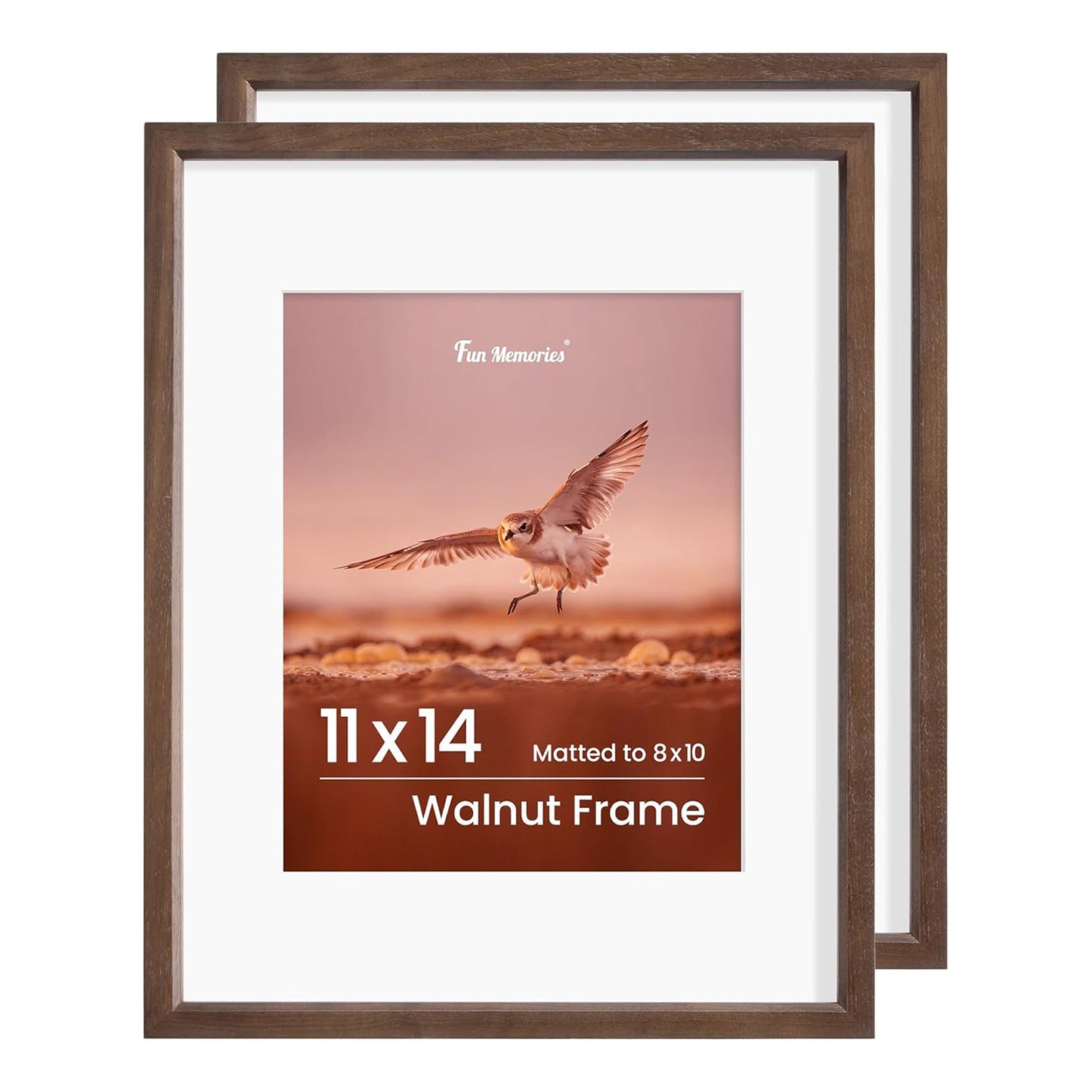 Shelfloft 15 Sizes Walnut Wooden Poster Frames Picture Frame for Wall with Tempered Glass