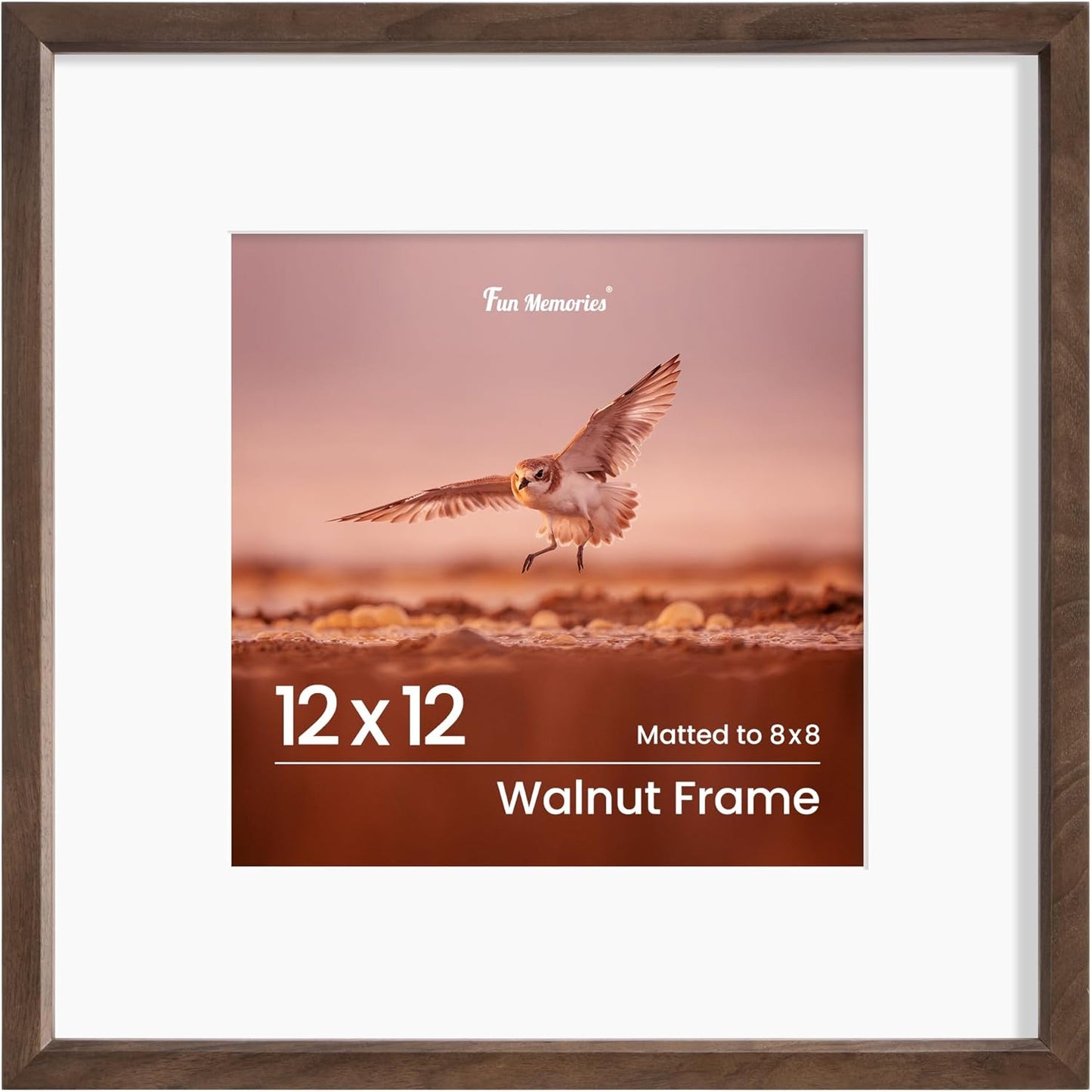 Shelfloft 15 Sizes Walnut Wooden Poster Frames Picture Frame for Wall with Tempered Glass