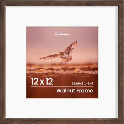 Shelfloft 15 Sizes Walnut Wooden Poster Frames Picture Frame for Wall with Tempered Glass
