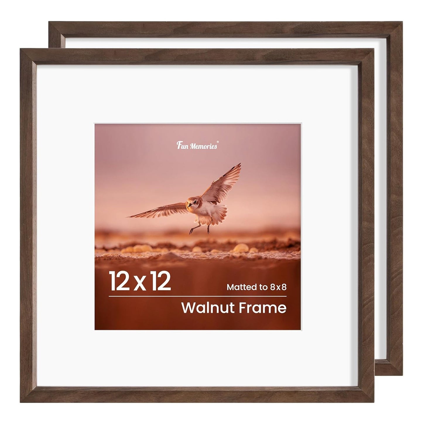 Shelfloft 15 Sizes Walnut Wooden Poster Frames Picture Frame for Wall with Tempered Glass