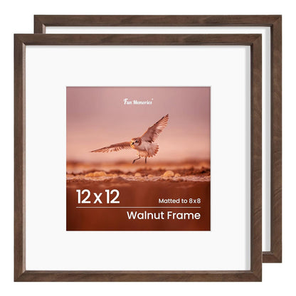 Shelfloft 15 Sizes Walnut Wooden Poster Frames Picture Frame for Wall with Tempered Glass